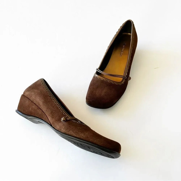 Naturalizer Women’s Size 8.5 Brown Suede Square Toe Pump Office Career Comfort - Picture 10 of 10